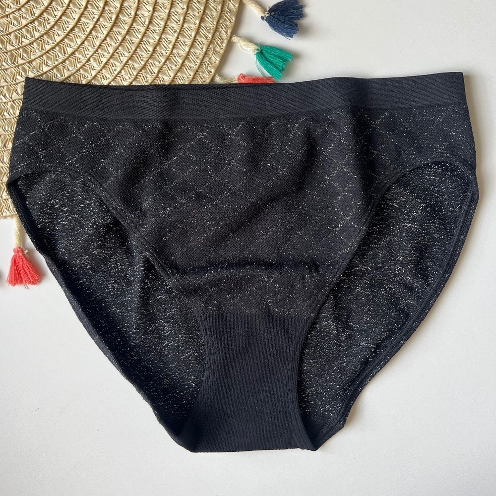 Victoria's Secret Seamless High-Leg Brief Panty Lipstick Black XL NEW